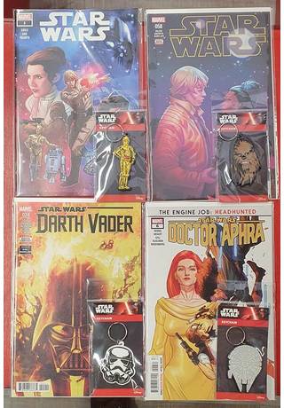 Star Wars Gift Pack 4 comics 4 keyrings