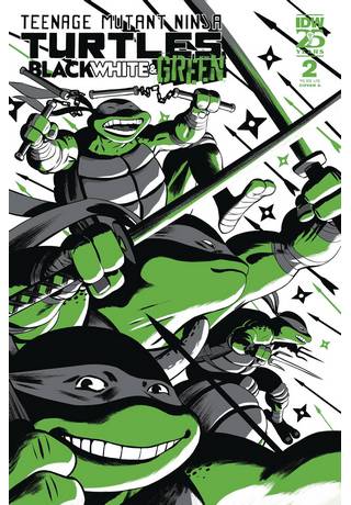 Tmnt Black White & Green #2 Cover A Rodriguez